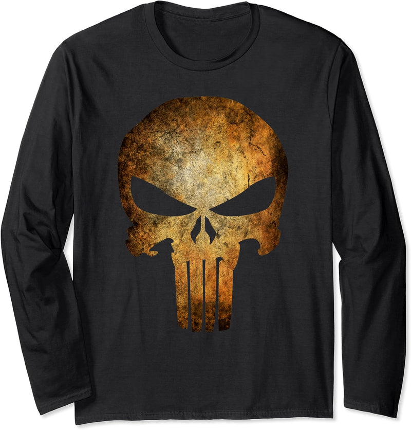 Marvel The Punisher Textured Skull Logo Langarmshirt