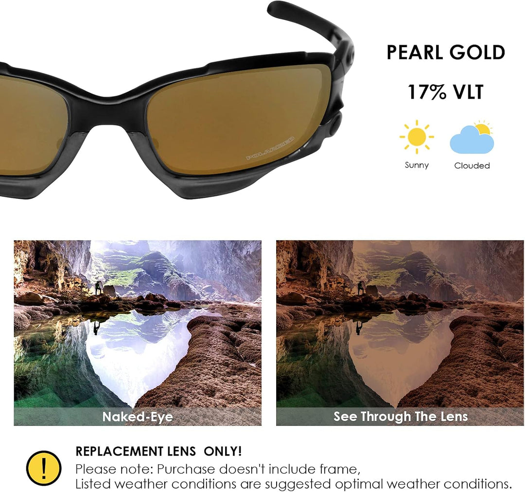BlazerBuck Anti-salz Polarisierte Ersatzgläser für Oakley Jawbone Racing Jacket Perlengold Polarisie