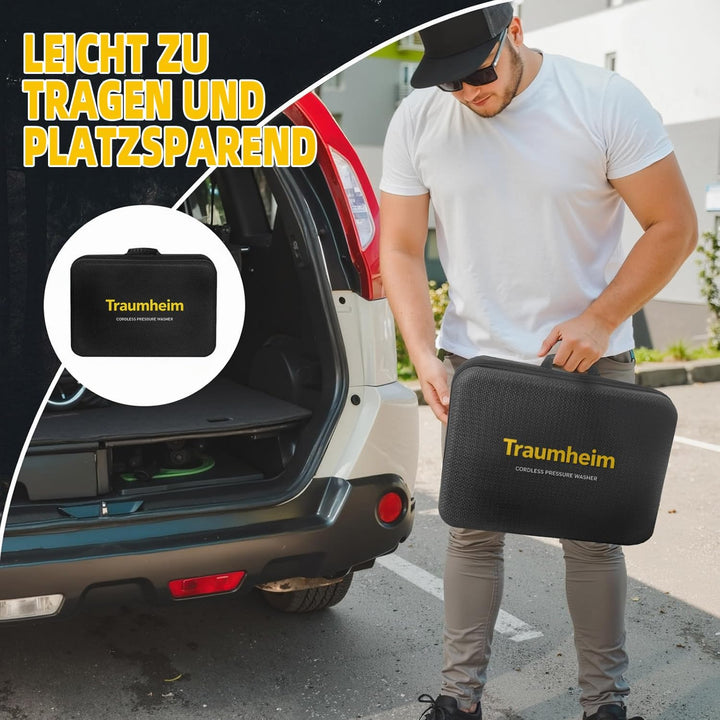 Akku-Bürstenloser Hochdruckreiniger 21V, 2X 4000mAh Akkus | Bürstenloser Motor, 180°/360° Drehdüse,