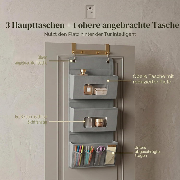 Hänge Organizer mit 3 Fächern, Hängeorganizer 3-Schichten 40x90cm, Kleiderschrank Organizer Hängend,