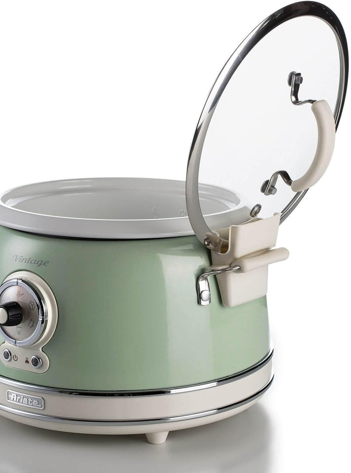 Ariete 2904, Rice Cooker, Reiskocher Slow Cooker, Dampfgarer, Vintage-Linie, 3,5 l, antihaftbeschich