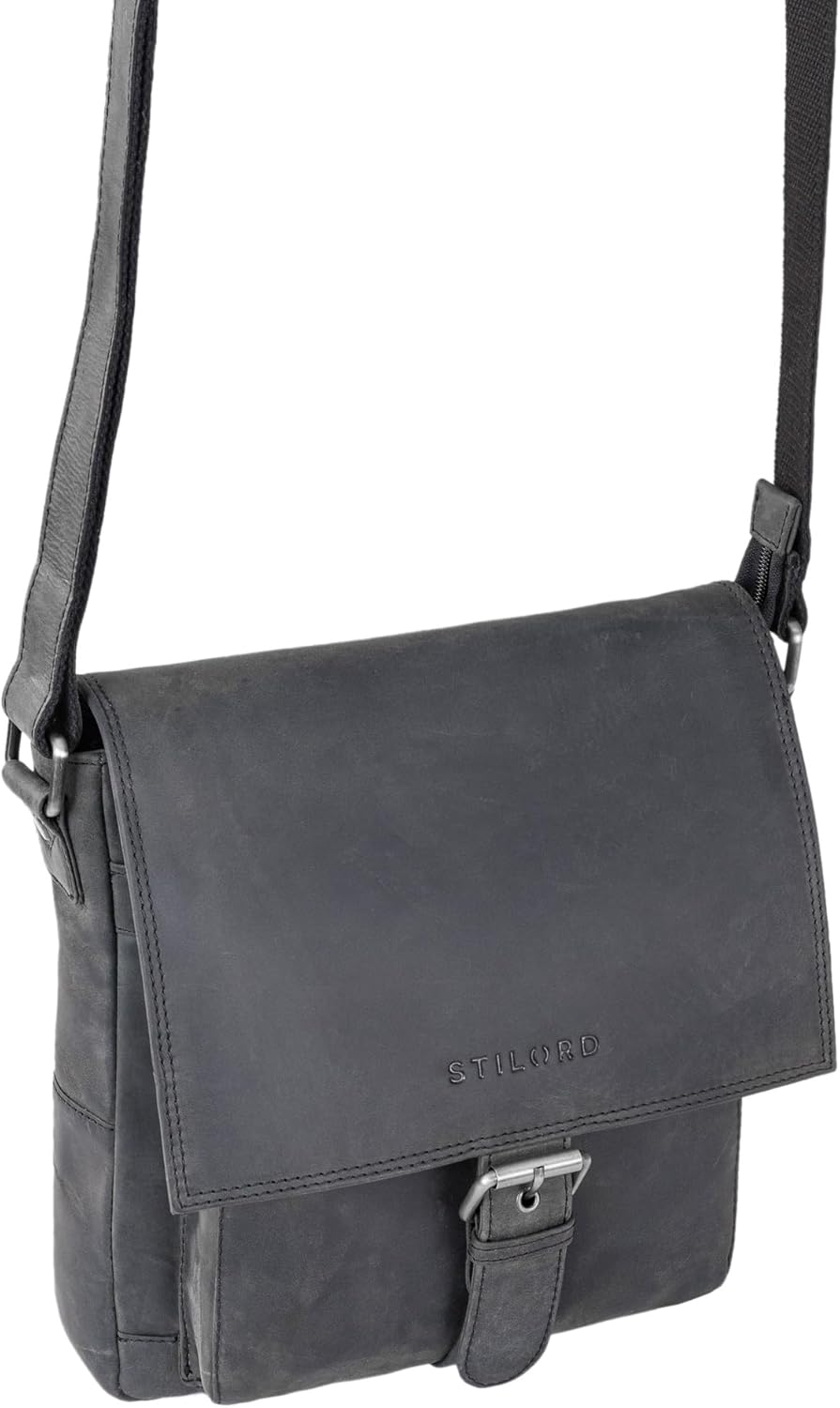 STILORD 'Nevio' Herrentasche Leder Umhängetasche kleine Messenger Bag elegante Handtasche im Vintage