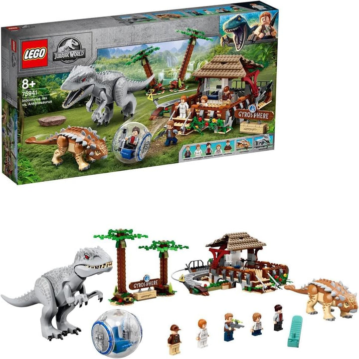 LEGO 75941 Jurassic World Indominus Rex vs. Ankylosaurus, Dinosaurier Set mit Gyrosphäre