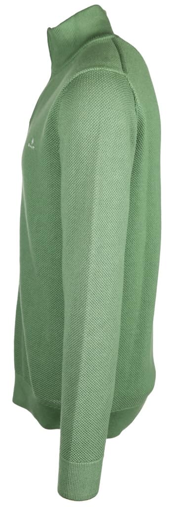 Gant Herren Cotton Pique Zip Cardigan Strickjacke (1er Pack) 3XL Leaf Green, 3XL Leaf Green