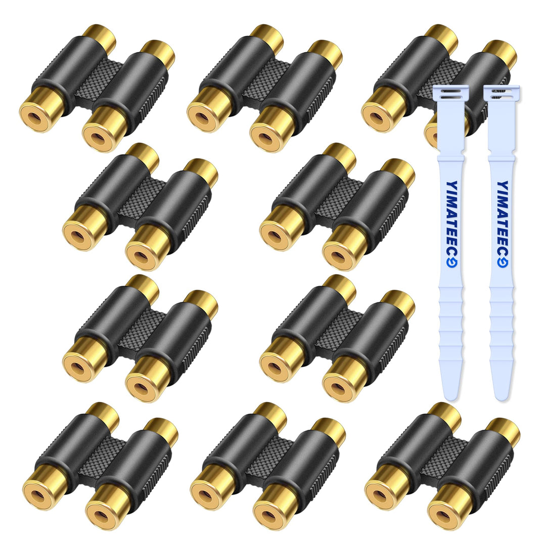 Cinch Koppler RCA Doppel Kupplung, 5 STK Cinch Buchse auf Buchse Kupplung 2 kanäle Adapterstecker Au