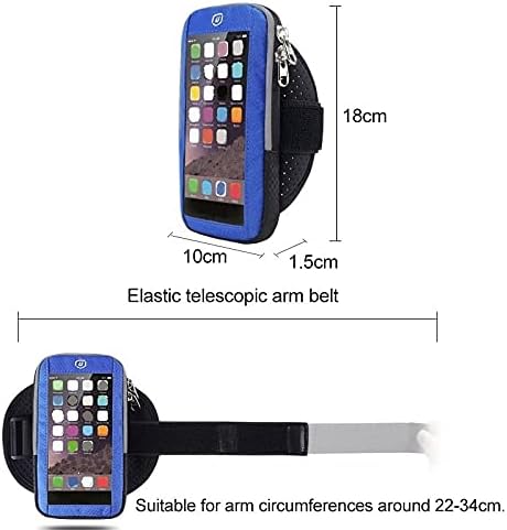 Waterproof Reflective Armband Case with Touchscreen with 2 Compartments Sport Running Walking Cyclin