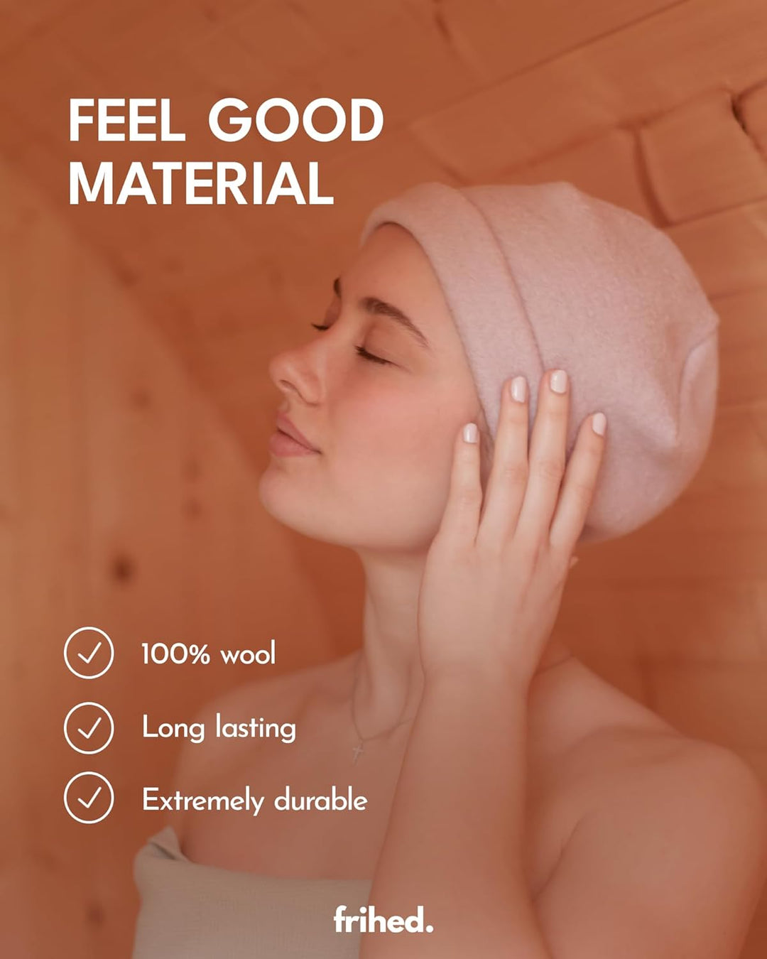frihed.® Saunahut Stone aus Wollwalk - 100% Schafschurwolle - Premium Sauna Accessoire für Männer un