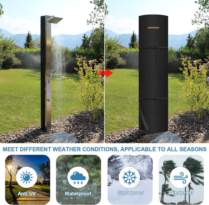 VANSHEIM Solardusche Abdeckung Winterfest Abdeckplane Dusche Garten Solarduschen Abdeckung für Garte