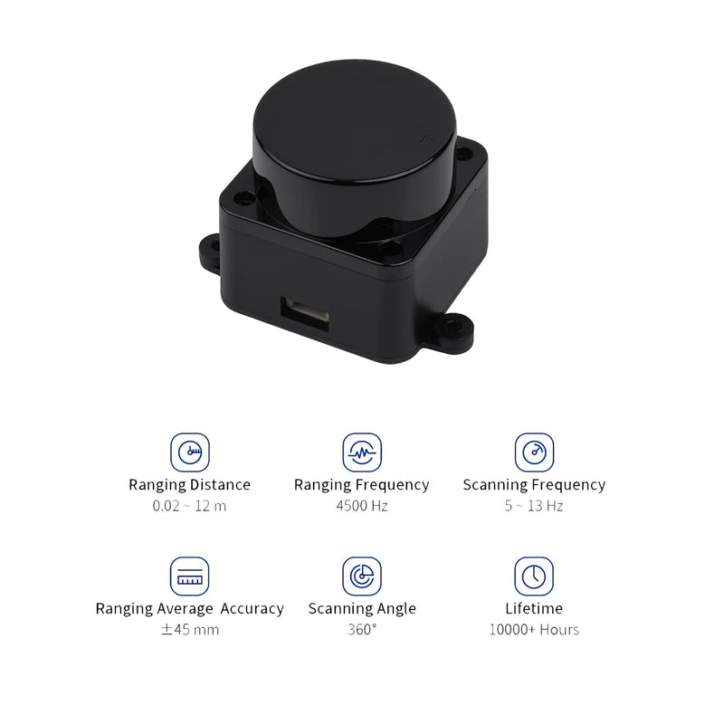 youyeetoo FHL-LD19 Lidar Sensor - 12Meter (39ft) 360° Ranging - Walnut Size, 30K lux Resistant - Pro