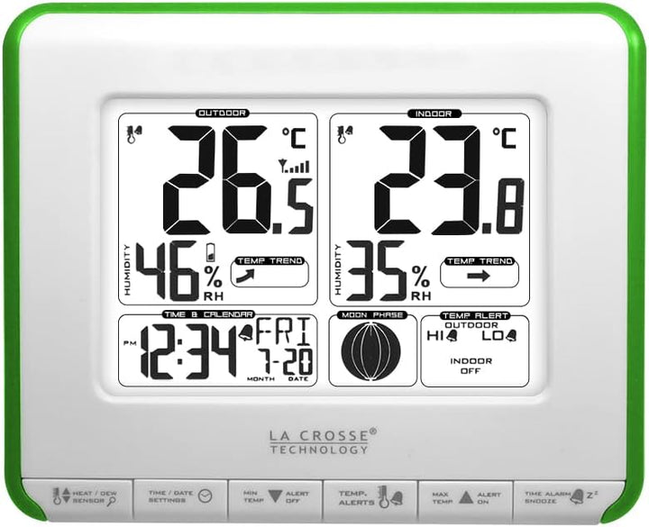 LA CROSSE TECHNOLOGY WS6812W-GREEN Wetterstation, Weiss/Grün