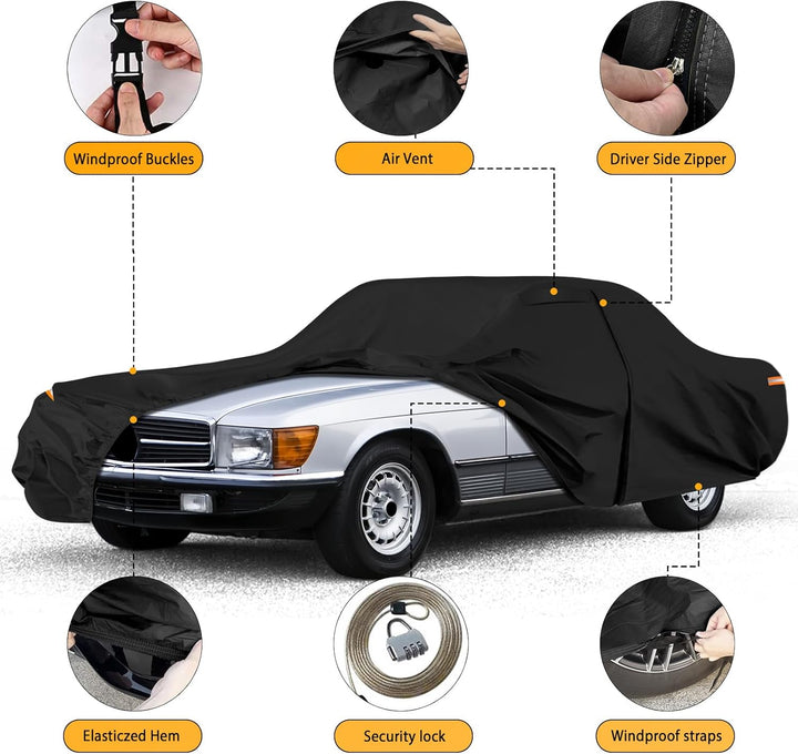 Autoabdeckung Wasserdicht für 1981-2002 Mercedes-Benz SL-Class, Vollgarage Autoplane Auto Abdeckplan