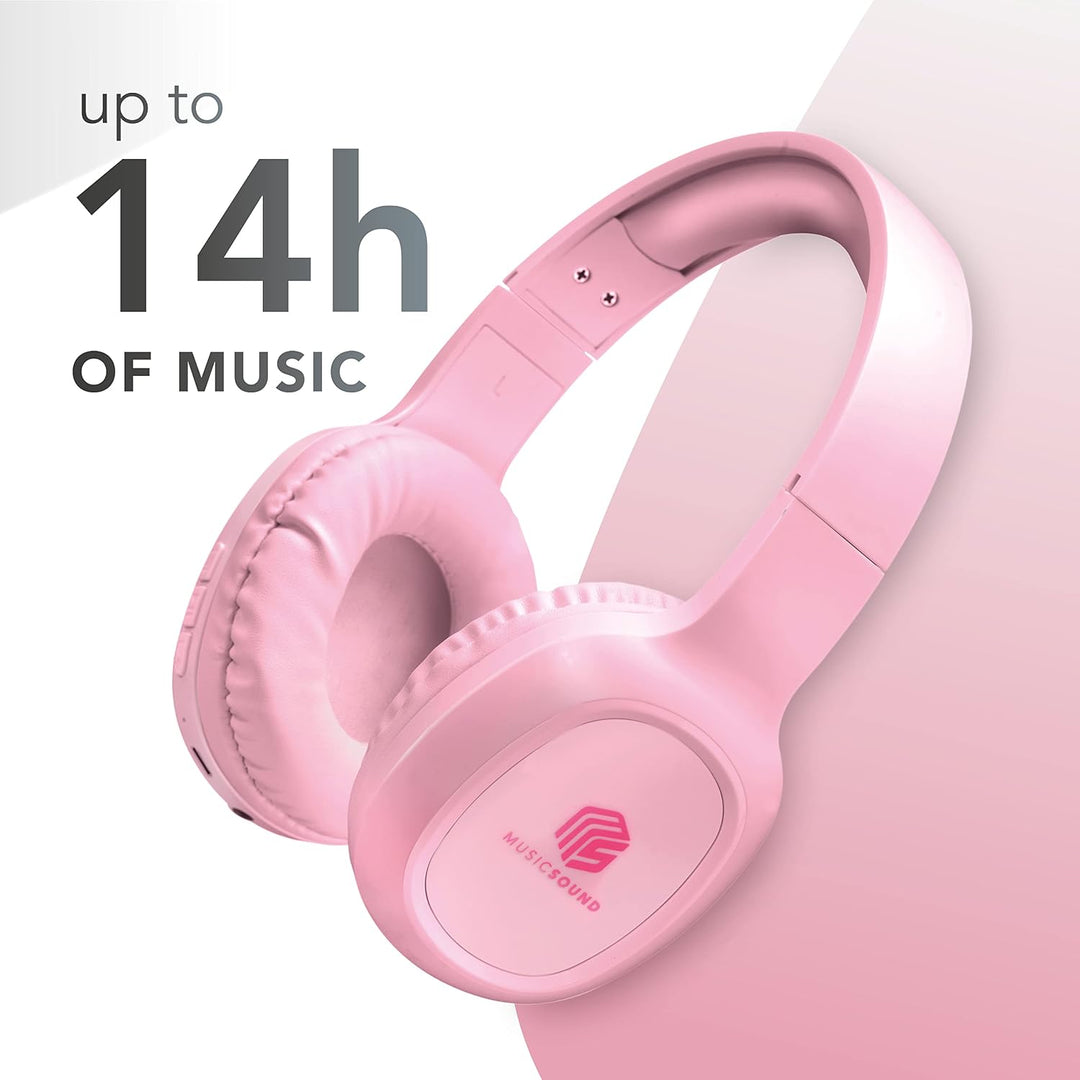 Music Sound | Bluetooth Kopfhörer Basic | Ohrmuschel-Bluetooth-Kopfhörer mit Ausziehbarem Kopfband –