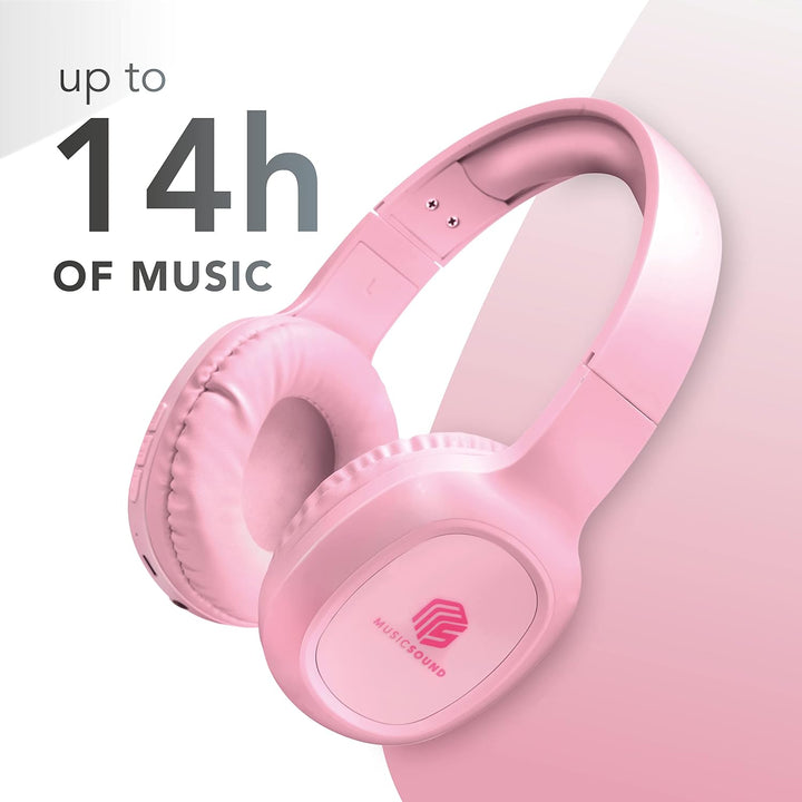 Music Sound | Bluetooth Kopfhörer Basic | Ohrmuschel-Bluetooth-Kopfhörer mit Ausziehbarem Kopfband –
