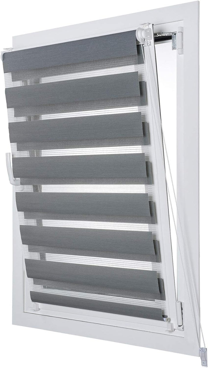 STORESDECO Doppelrollo Klemmfix ohne Bohren. Klemmrollo Einfache Montage, Zebra Rollo lichtdurchläss