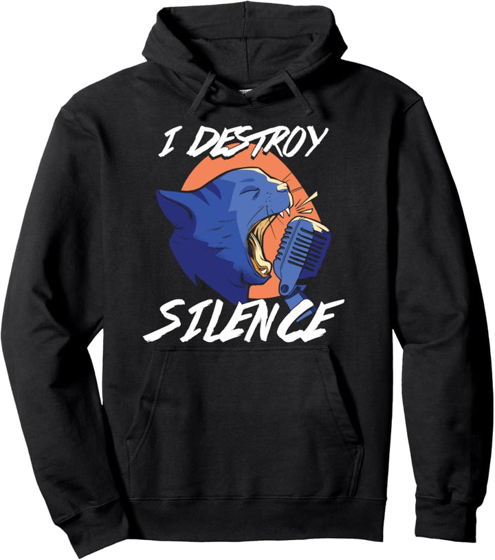 Singen Sänger Mikrofon Musik Bar Karaoke Stille Geschenk Pullover Hoodie