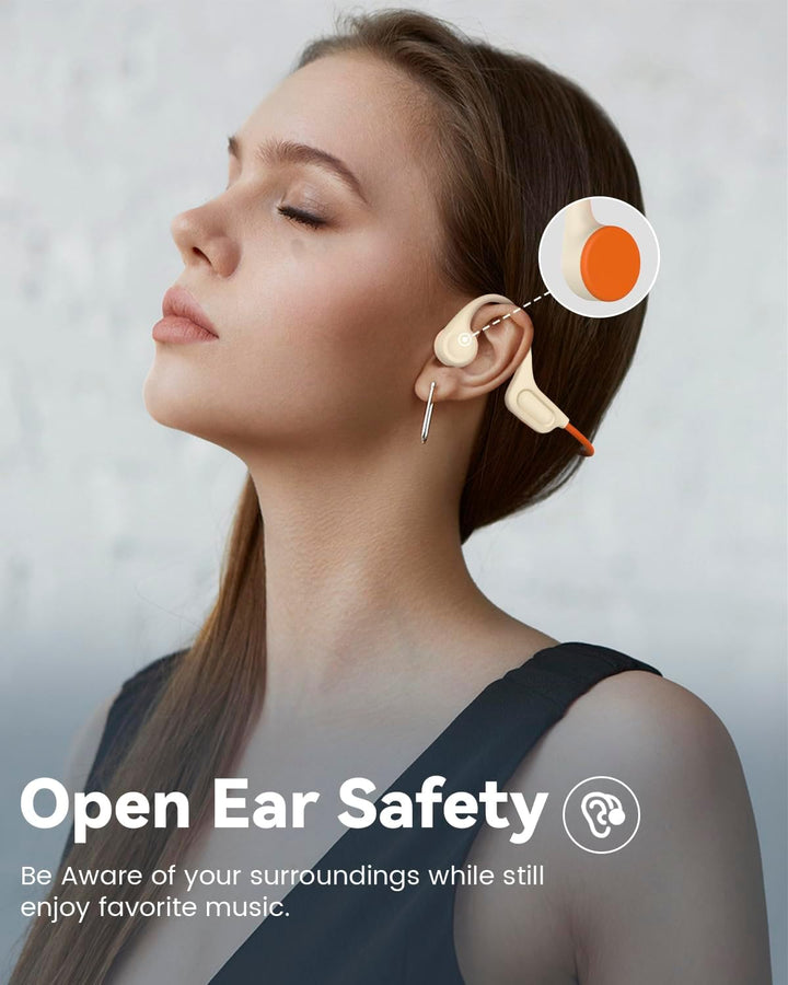 MONODEAL Knochenschall Kopfhörer Bluetooth 5.3 Open-Ear Kopfhörer, Typ-C Ladeanschluss, IPX6 wasserd