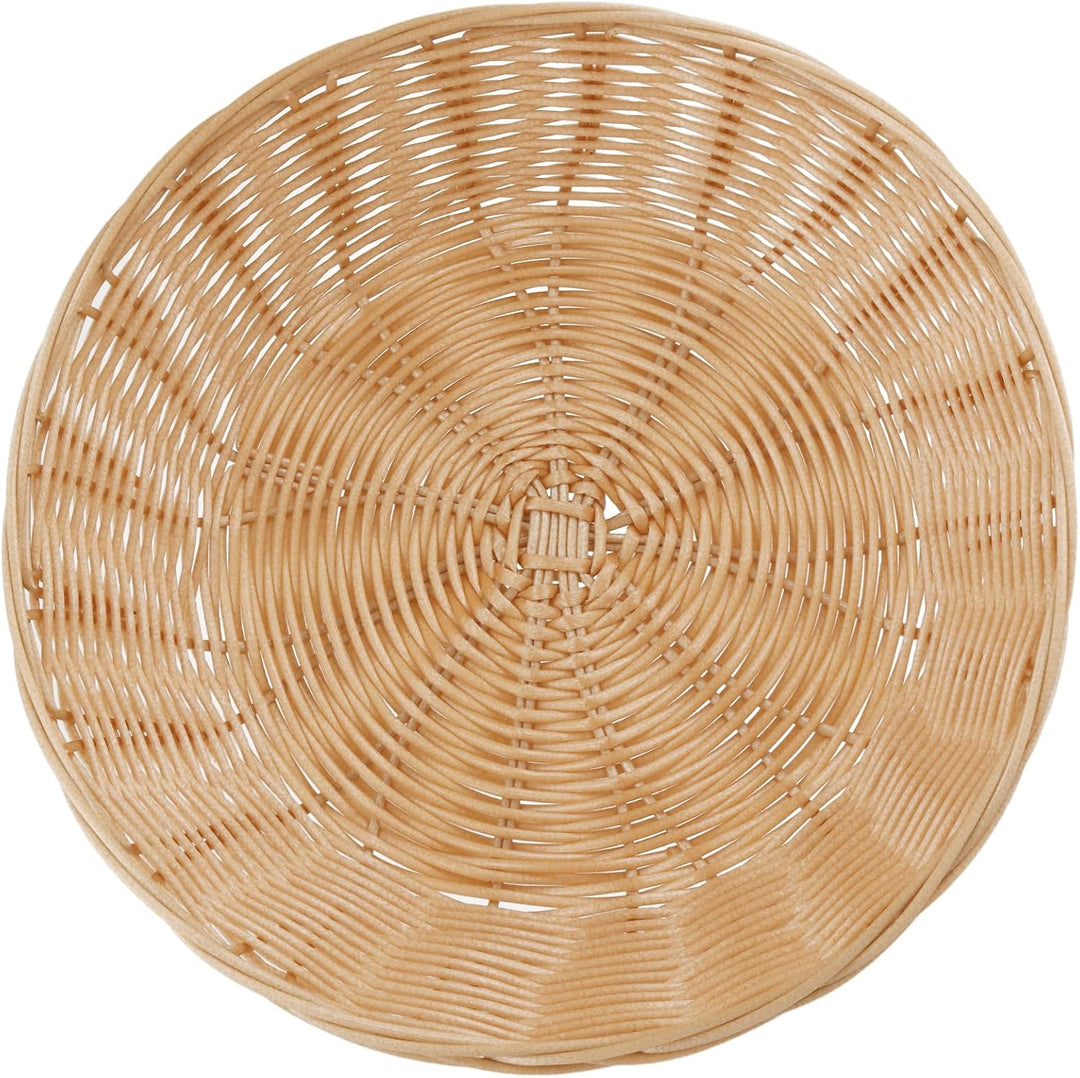 15 Stück Brotkorb Geflochten Rund, 24x6cm Brotkörbchen Kunststoff Brötchenkorb, Geflochtener Korb Br