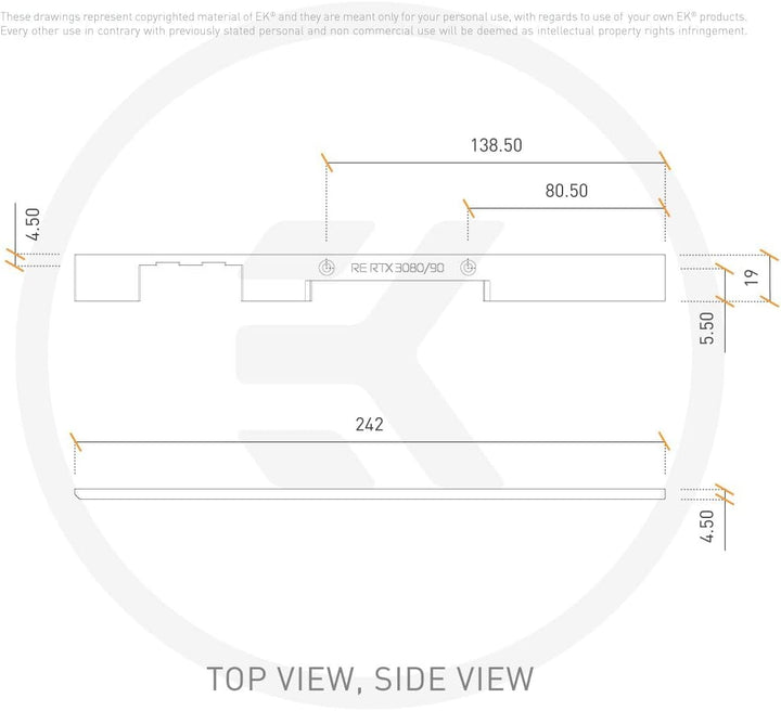 Plaque latérale Waterblock GPU Ekwb EK-Quantum Vector² RE RTX 3080/90 ABP (Gris)