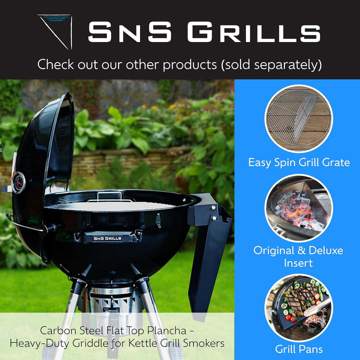 SnS Grills Slow 'N Sear Plancha aus Karbonstahl mit flacher Oberseite, robuste Grillplatte für Outdo