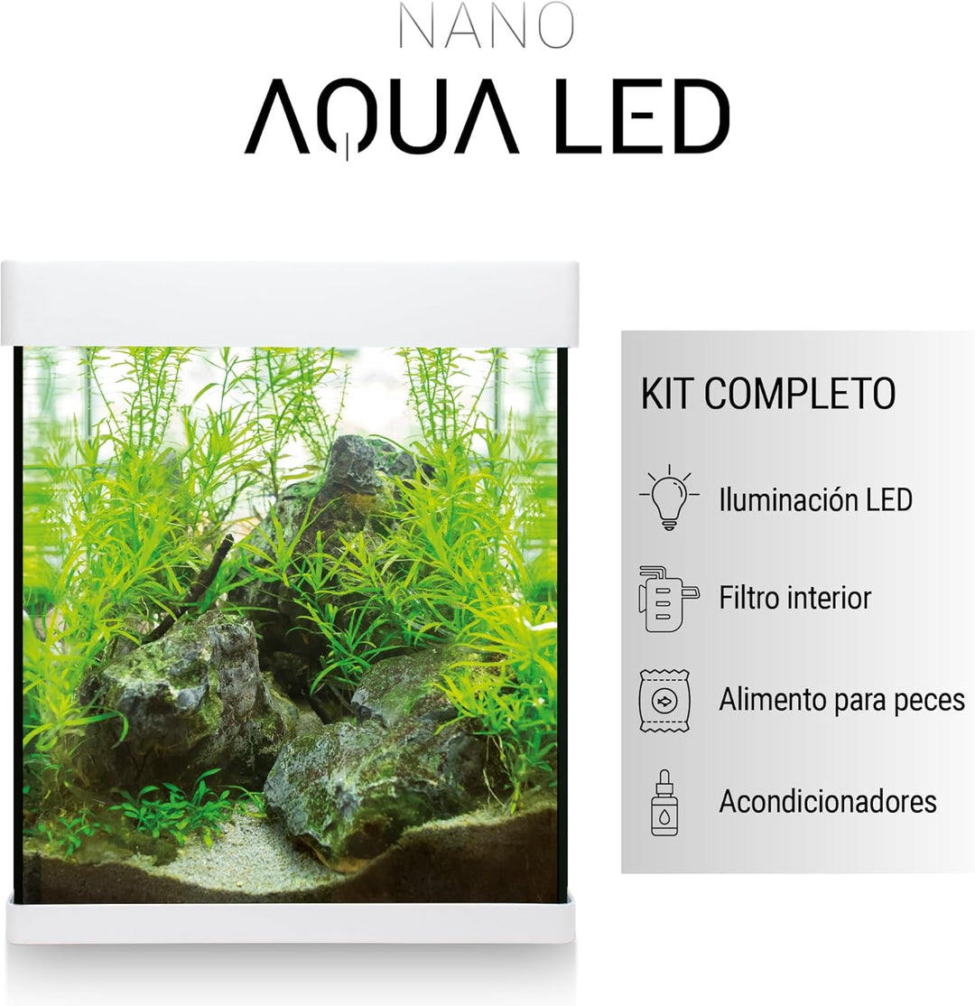 ICA KNA20 Nano AquaLED Crystal 20 Nano Aquarium, 20 Liter weiss 20 LITROS, weiss 20 LITROS