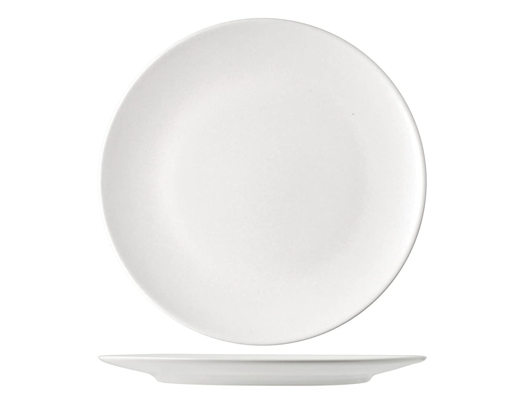 H&h set 6 piatti piani denver in stoneware bianco cm 26