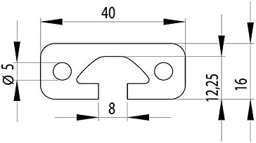 Aluminiumprofil 40x16S I-Typ Nut 8 (schwer), silber eloxiert. Aluminium Profil 40x16 Alu Profil 40 x