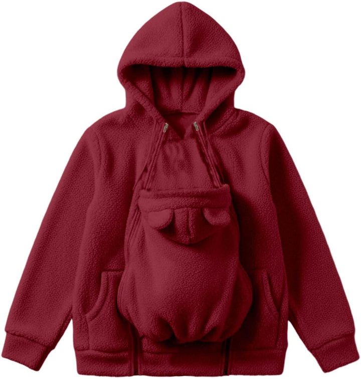 Umstandsjacke mit Babyeinsatz Warm Teddy Fleecejacke Umstands Baumwolljacke Winter Umstandsmode 2 in