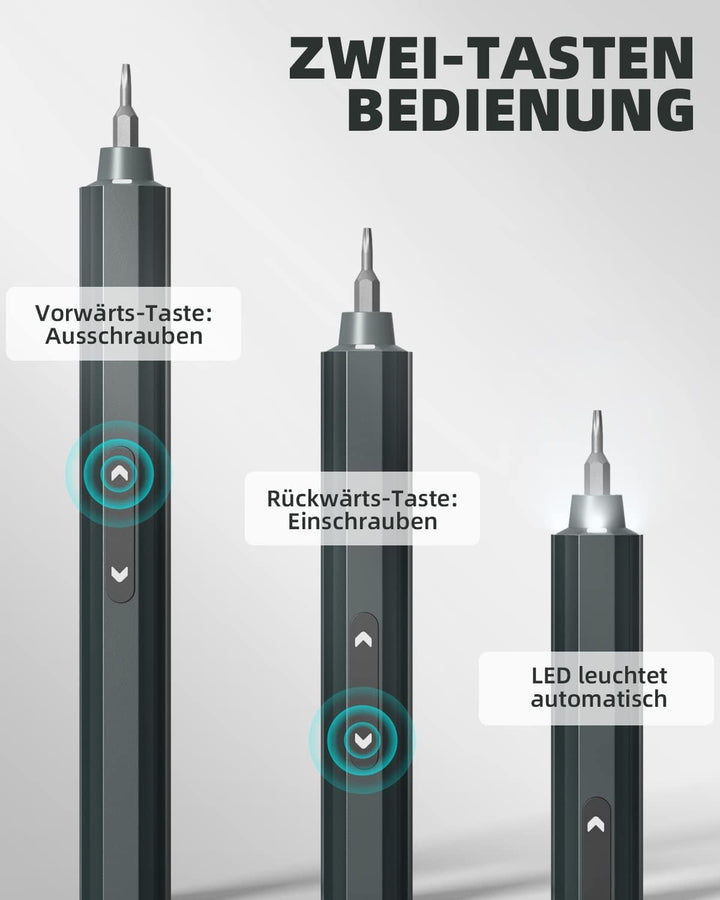 Mini Elektro Schraubendreher Set, Präzisions Elektrischer Schraubendreher mit 48 in 1 Magnetischen B