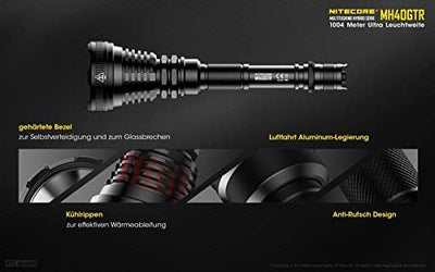 Nitecore Unisex MH40GTR Taschenlampe, Schwarz, Nicht zutreffend