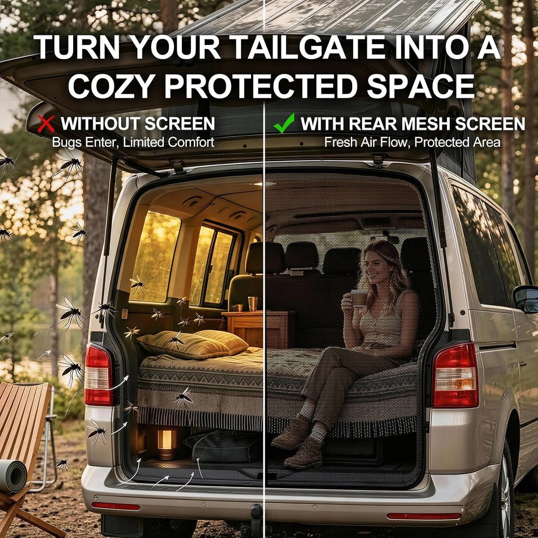 Moskitonetz für VW T5 T6 Heckklappe, Magnetisches Fliegengitter Camping für VW T5 / T6 Heckklappe, f