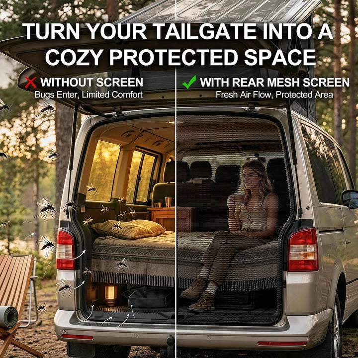 Moskitonetz für VW T5 T6 Heckklappe, Magnetisches Fliegengitter Camping für VW T5 / T6 Heckklappe, f