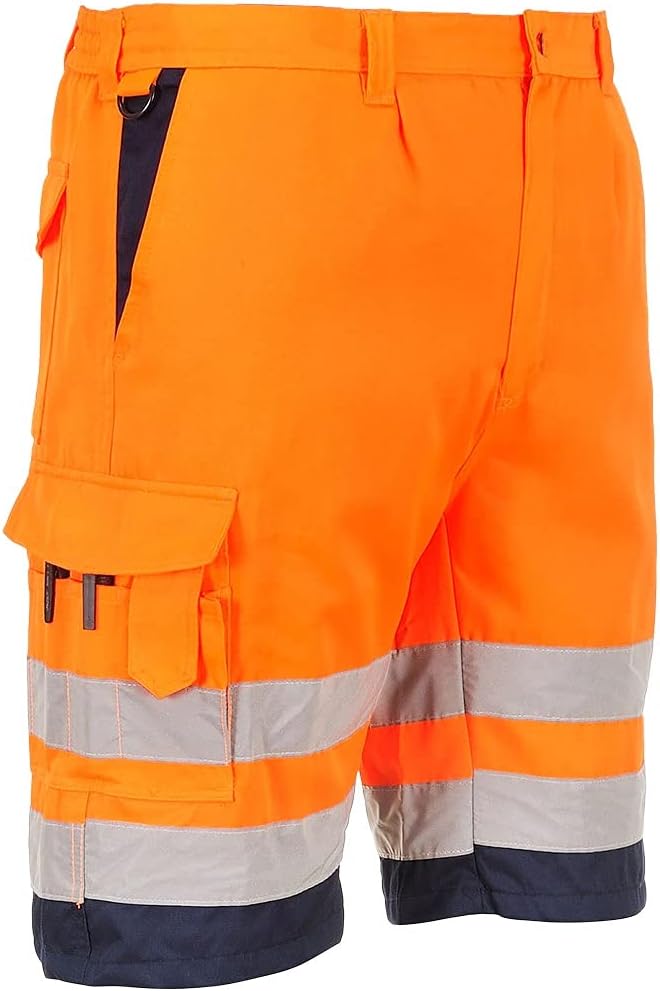 Portwest Warnschutz-Shorts aus Polyester-Baumwolle, Grösse: XXL, Farbe: Orange/Marine, E043ONRXXL