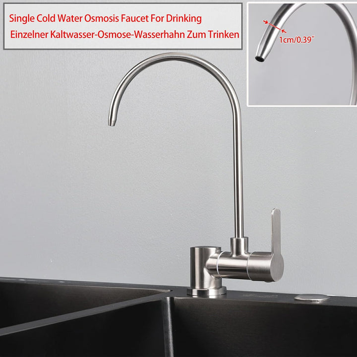 Klappbarer Osmoseanlage Wasserhahn Kaltwasserhahn Umkehrosmose Wasserhahn Gebürstetes Nickel, Gebürs
