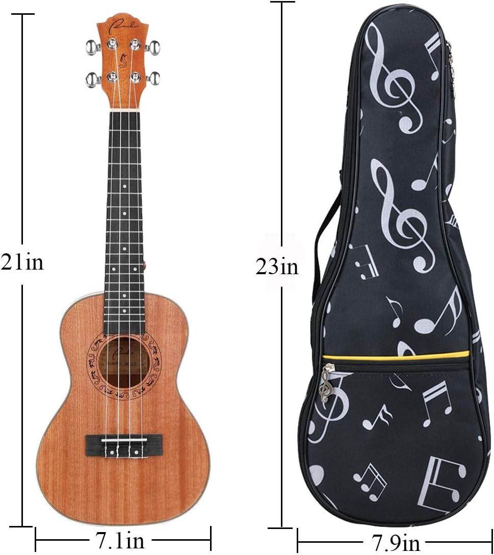 Ukulele Bag Case,21" Waterproof Oxford Musical Note Case Single Shoulder Backpack with Adjustable St