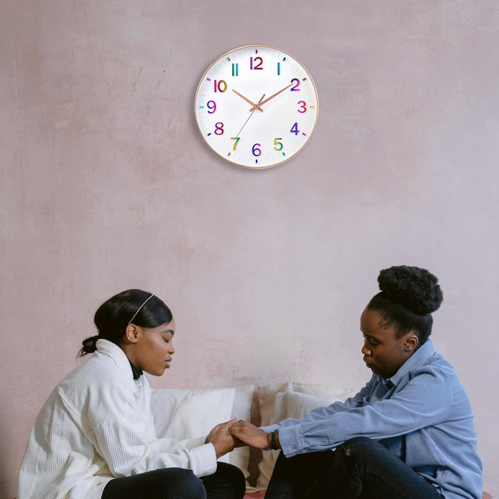 HZDHCLH Funkuhr 30 cm Grosses Ziffernblatt Wanduhr Geräuschlos,Geeignet für Schule, Zuhause, Wanddek
