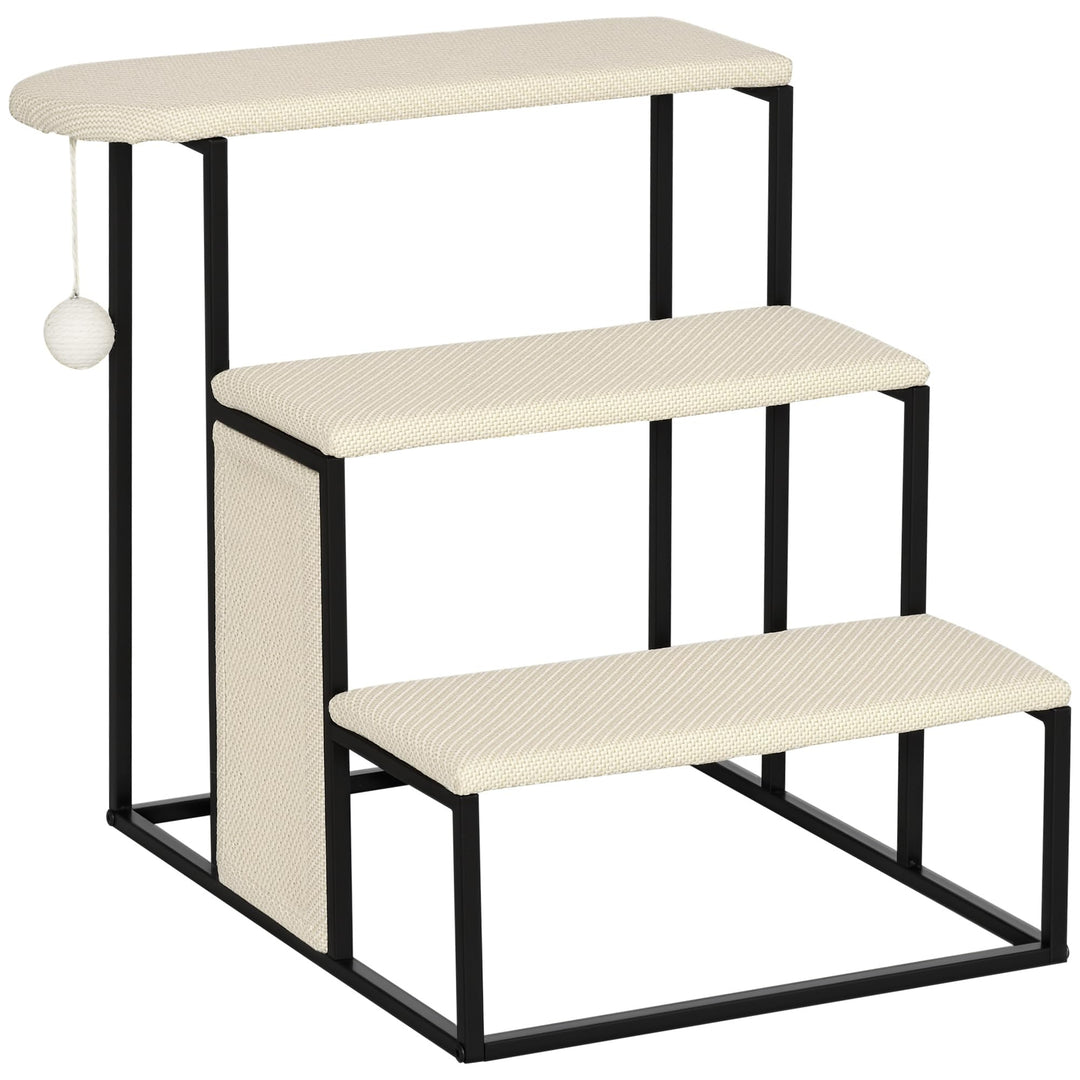 PawHut Hundetreppe 3 Stufen 53 cm Hoch Haustiertreppe für Katzen bis zu 6 kg Katzentreppe Hunderampe