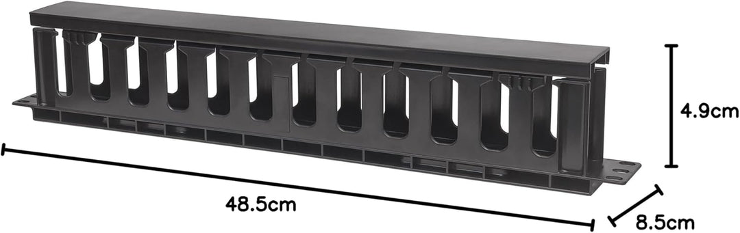 Intellinet Kabelmanagement für 48,3 cm 19"-Schränke 19"-Kabelführung 1 HE mit Abdeckung schwarz 7146