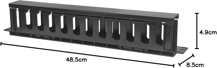 Intellinet Kabelmanagement für 48,3 cm 19"-Schränke 19"-Kabelführung 1 HE mit Abdeckung schwarz 7146