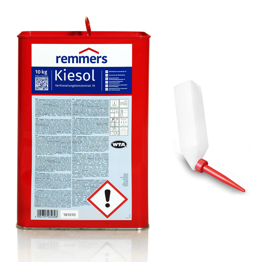 Set Remmers KIESOL 10 KG Verkieselung Abdichtung + 3 Dosierkartuschen