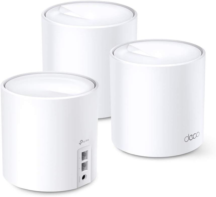 TP-Link Deco X60 Mesh WLAN Set (3 Pack), Wi-Fi 6 AX5400 Dual Band Router & Repeater, 2x Gigabit Port