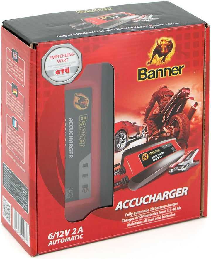 Banner KFZ Auto Automatik Batterieladegerät ACCUCHARGER 6V & 12V 2A