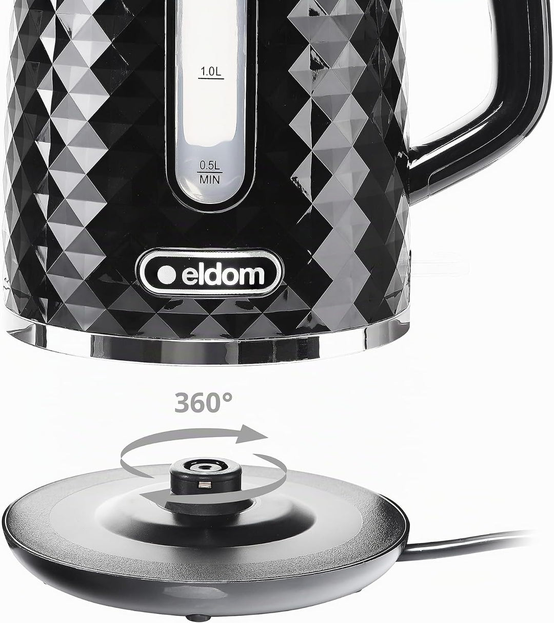 eldom C280 Wasserkocher | 1,7 Liter Kapazität | Retro Teekocher mit 2200W Leistung | 360°-Sockel | W