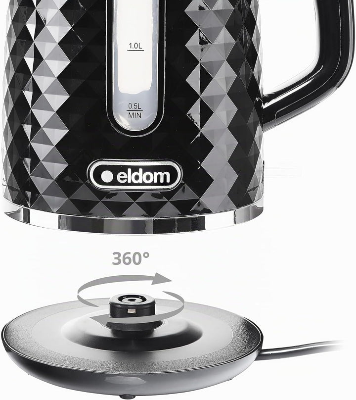 eldom C280 Wasserkocher | 1,7 Liter Kapazität | Retro Teekocher mit 2200W Leistung | 360°-Sockel | W
