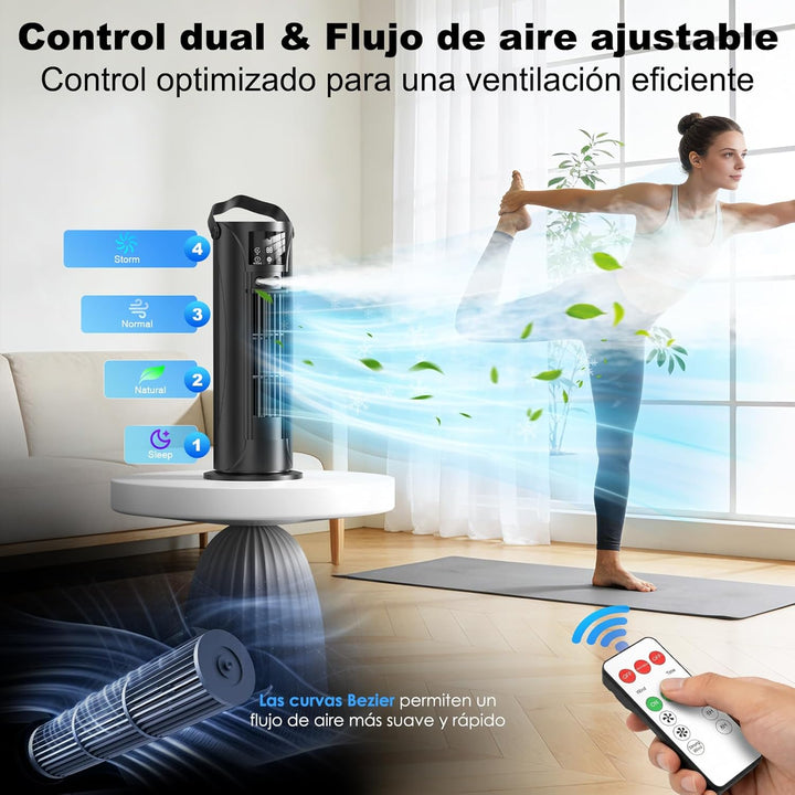 Mobile Klimaanlage – Mini Klimaanlage ohne Abluftschlauch mit Verdunstungskühlung, Timer-Funktion, 4
