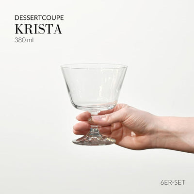 Krosno Eisbecher Eisschale Eisgläser Eiskaffe | Fruchtgeleeschale | Set von 6 | 380 ML | Krista Koll