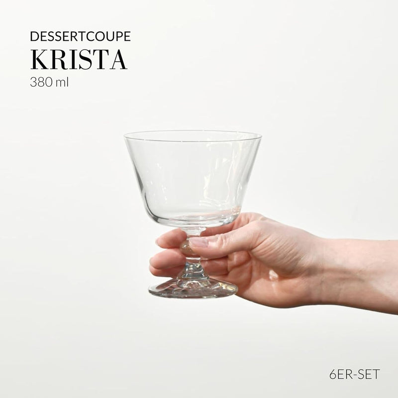 Krosno Eisbecher Eisschale Eisgläser Eiskaffe | Fruchtgeleeschale | Set von 6 | 380 ML | Krista Koll