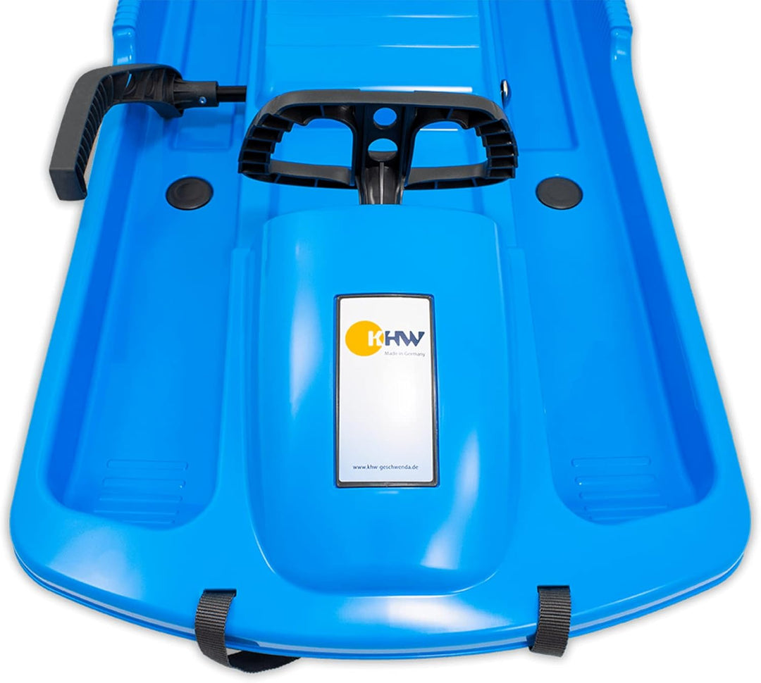 KHW | Lenkschlitten Snow Fox | 95 cm | TÜV-geprüft | inkl. Zugseil | ausgefeiltes Lenksystem | kälte