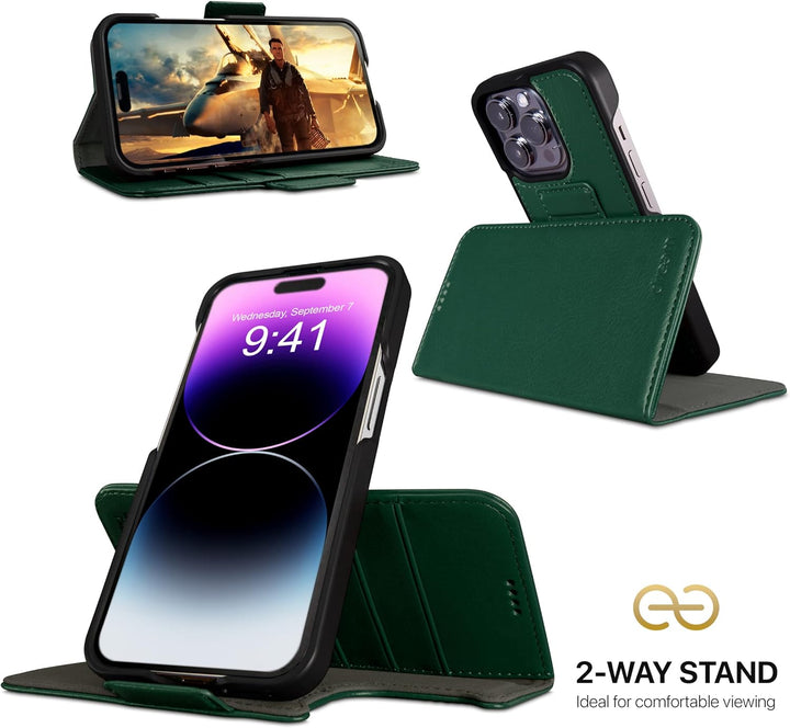 Dreem Fibonacci iPhone 14 Pro Max Brieftaschen-Etui / 2-in-1 stossfestes Etui und abnehmbares Folio