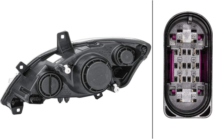 HELLA 1EG 009 627-021 Halogen-Hauptscheinwerfer - rechts - für u.a. Mercedes-Benz Vito / Mixto Box (