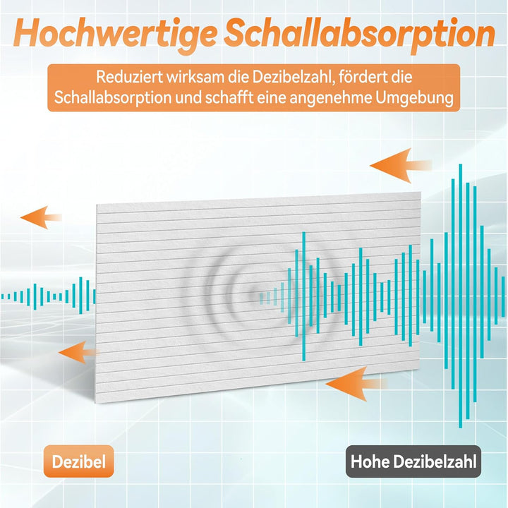 LZQ Akustikpaneel Akustikplatten Selbstklebend 120x60cm Wandpaneel Schalldämmung Akustik Wandverklei